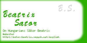 beatrix sator business card